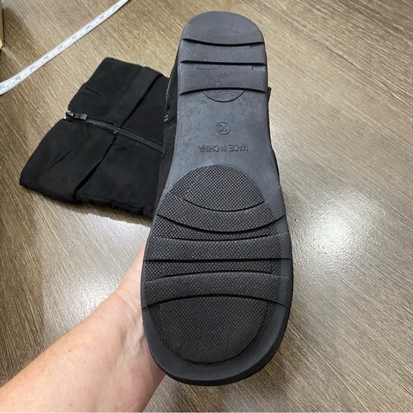 Journee Collection Black Jester Faux Suede Leather Boots 10 - Picture 7 of 10